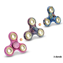 Fidget Spinner FS-Z01 + Z02 + Z03 Szivárványlila + Kék kockás + Metál ciklámen