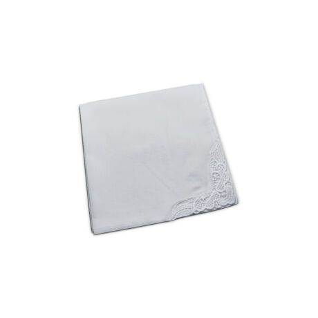 L28-0 csipkés szegélyű fehér textilzsebkendő