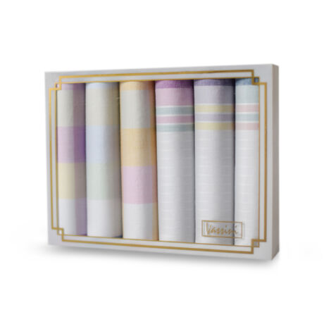 L36-40 Női textilzsebkendő 6db díszdobozban