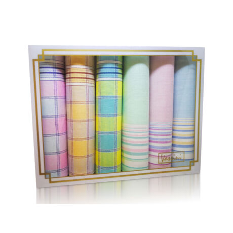 L36-30 Női textilzsebkendő 6db díszdobozban