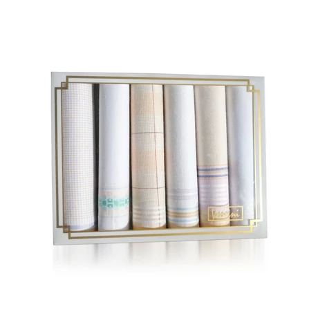 L36-8 Női textilzsebkendő 6db díszdobozban