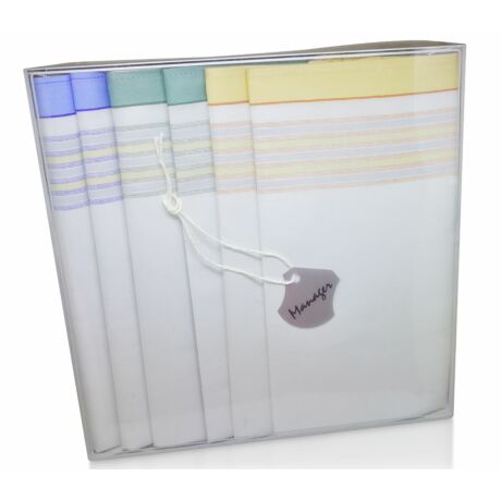 L39-2 Női textilzsebkendő 6db lapos dobozban