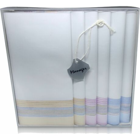 L39-6 Női textilzsebkendő 6db lapos dobozban