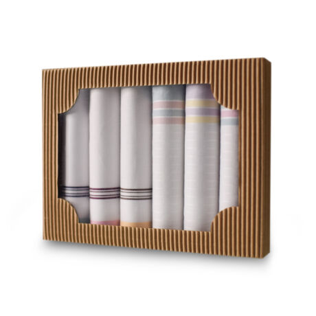 L45-9 Női textilzsebkendő 6 db, hullámkarton dobozban (ÖKO)