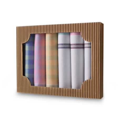 L45-10 Női textilzsebkendő 6 db, hullámkarton dobozban (ÖKO)