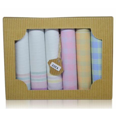 L45-3 női textilzsebkendő csomag - 6db-os ÖKO