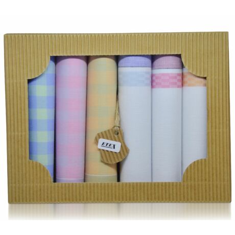 L45-4 női textilzsebkendő csomag - 6db-os ÖKO