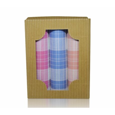 L60-1 női textilzsebkendő (3db) hullámkarton csomagolásban