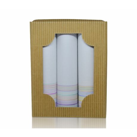 L60-11 női textilzsebkendő (3db) hullámkarton csomagolásban