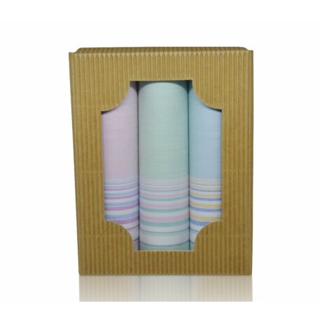 L60-2 női textilzsebkendő (3db) hullámkarton csomagolásban