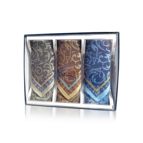 M05-1 Ffi textilzsebkendő 3db díszdobozban Jacquard
