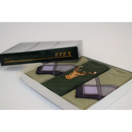 M15-SZARVAS Ffi textilzsebkendő 3db, LUX díszdobozban