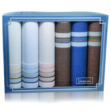M37-49 férfi textilzsebkendő csomag (6db)