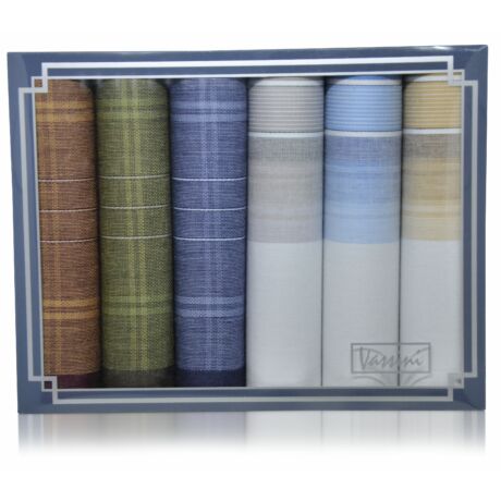 M37-51 férfi textilzsebkendő csomag (6db-os) - elegáns