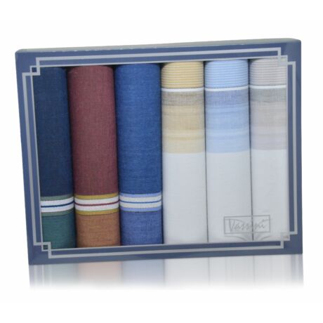 M37-55 férfi textilzsebkendő csomag (6db)