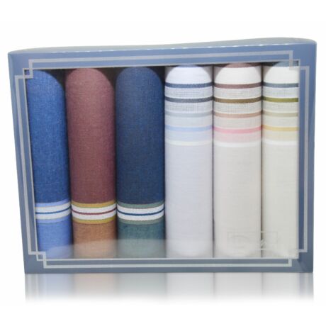 M37-56 férfi textilzsebkendő csomag (6db-os) - elegáns