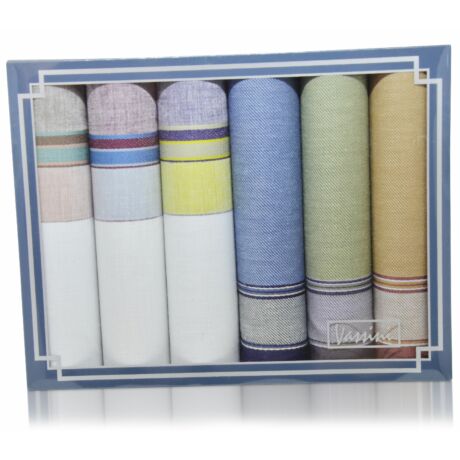 M37-60 férfi textilzsebkendő csomag (6db)
