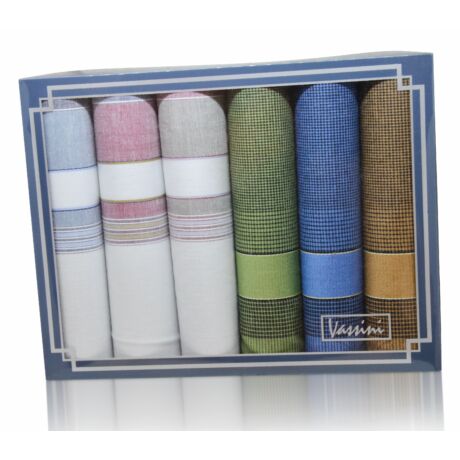 M37-63 férfi textilzsebkendő csomag (6db)