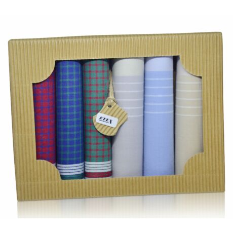 M50-13 férfi textilzsebkendő csomag (6db-os) - modern