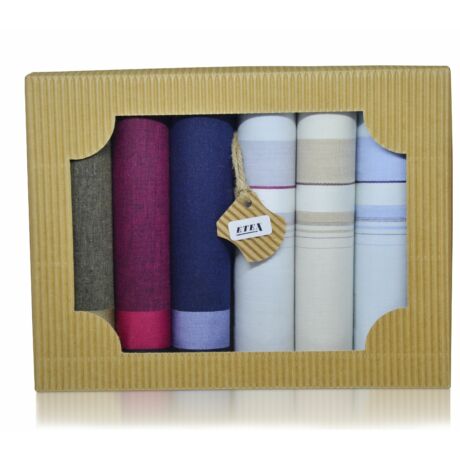 M50-21 férfi textilzsebkendő csomag (6db-os) - elegáns
