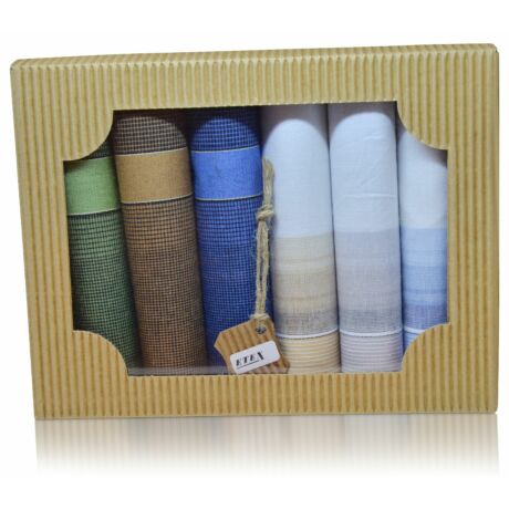 M50-25 férfi textilzsebkendő csomag (6db-os)