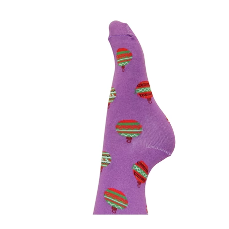 Karácsonyi zokni gömbökkel - lila 36-40