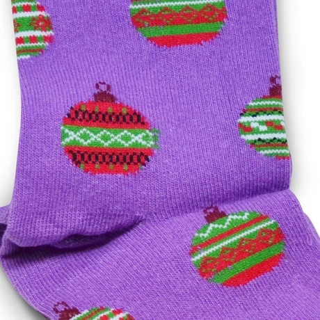Karácsonyi zokni gömbökkel - lila 36-40