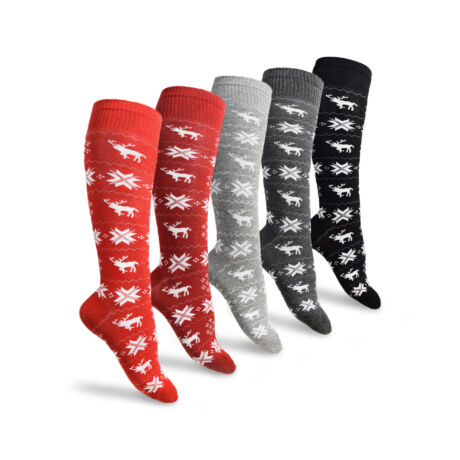 Karácsonyi zokni (hosszú) - piros / bordó / világosszürke / sötétszürke / fekete